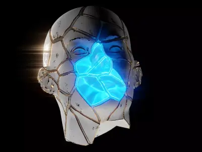 Abstract Cybernetic Fragmented Head 3D model