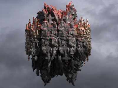 Dantes Inferno Hell Cube Sculpture 8 3D model
