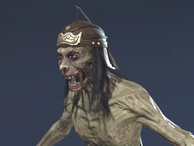 Zombie Archer Soldier Low-poly 3D model