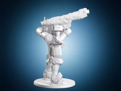 Sci-fi Mecha Robot Shoulder Cannon 3D print model