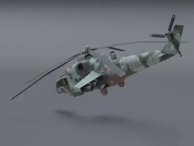 Mn 2- ru helicopter Low-poly 3D model
