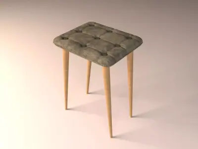 stool with wooden legs Free 3D model
