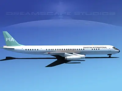 Douglas DC-8-63 Pakistan International Airlines 3D model