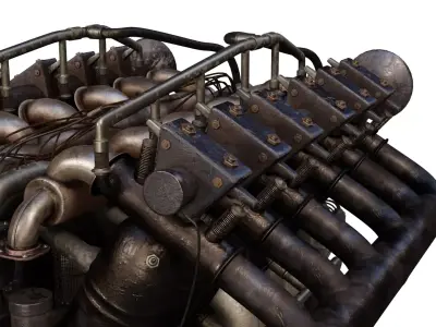 Aircraft Engine V-Type 3D model