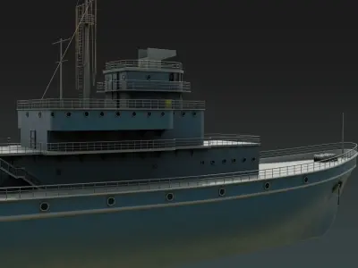 Historical Fleet Oilers and Replenishment Ship Low-poly 3D model