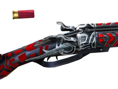 Double Barrel Shotgun 03 Low-poly 3D model