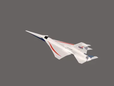 X-59 QueSST Supersonic jet Low-poly 3D model