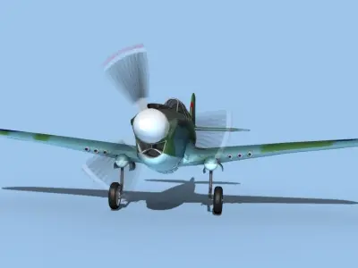 Curtiss P-40F Tomahawk V06 RAF 3D model