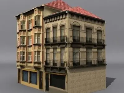  Low Poly Building 04 3D model