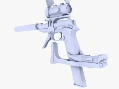 M93 Raffica Extended Mag Low-poly 3D model