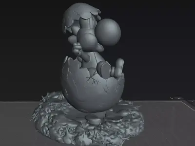 Cute Dinosaur Hatchling Egg Statue 90mm Printable STL 3D print model