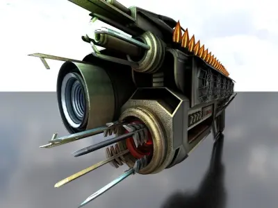 Multi Gun game ready Low-poly 3D model