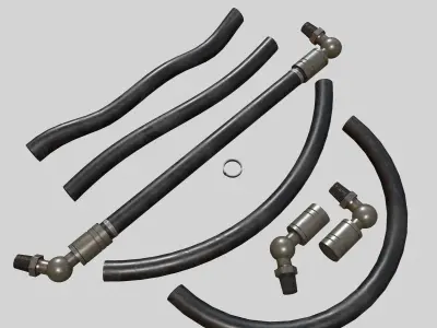 Hydraulic pipeline rubber 3D model