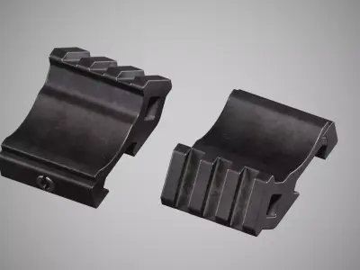 Offset Picatinny Rail Adapter 45 degree 3d model Low-poly 3D model