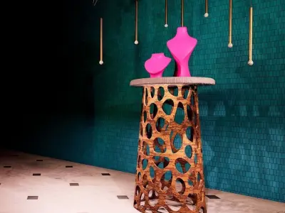 Display table and stool Free 3D model