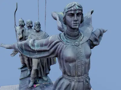 3D Monument to Founders of Kyiv - Kyiv Ukraine 3D model