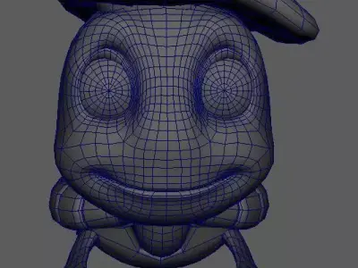 Turtle lowpoly model wearing hat Low-poly 3D model