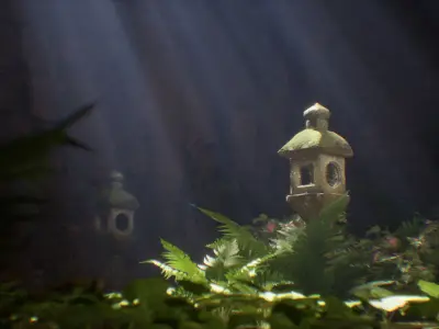 Japanese Shrine 3D Model Low-poly 3D model