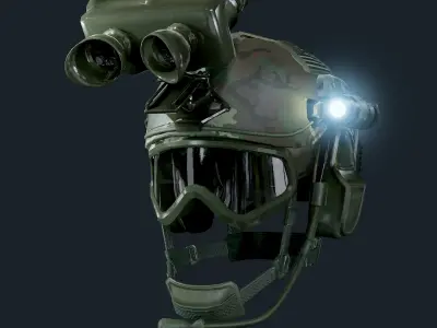 Military Helmet Game Ready Low-poly 3D model