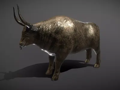 Bull Bronze Statue Low-poly 3D model