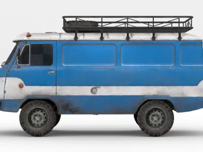 Classic Soviet Off-Road Van 3D model