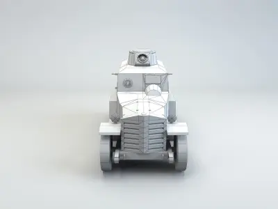 Low Poly Type 93 Kokusan Armored Car Low-poly 3D model