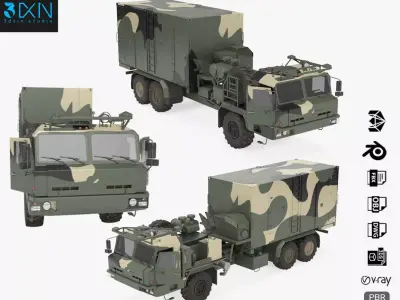 Command and Control Vehicle 50K6 Vityaz Camo 3D model