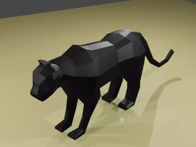 Panter cat Low-poly 3D model