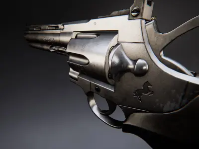 AAA Magnum Revolver Game Ready PBR Low-poly 3D model