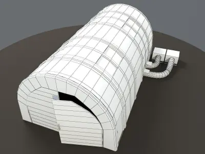 Military tent Low-poly 3D model