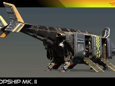 Dropship Mk II PBR Low-poly 3D model