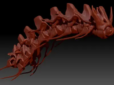 Spinosaurus Neck Skeletons Set 3D model