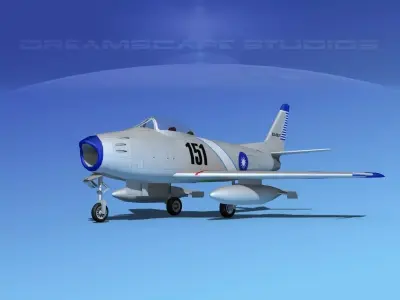 North American F-86 Sabre Jet China 3D model