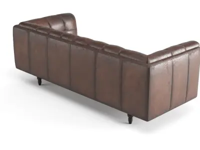 Old Leather Sofa Free low-poly 3D model
