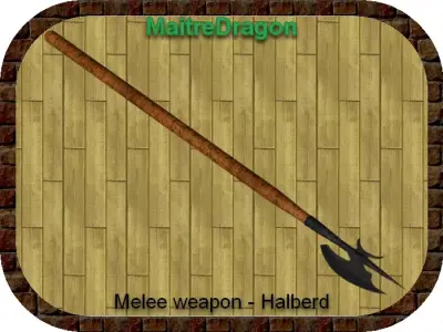 Melee weapon - Halberd Free low-poly 3D model