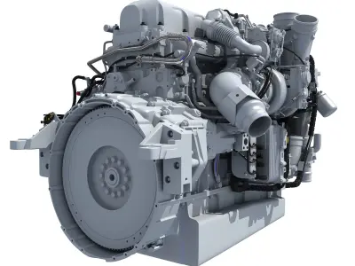 Powertrain Truck Diesel Engine 3D model