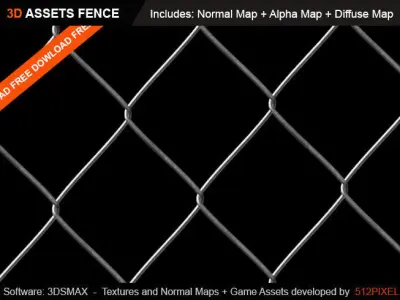 Fence Game Ready Asset  Low-poly 3D model