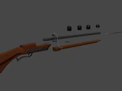 Matchlock Gun Free 3D model
