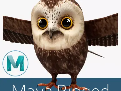 Owl bird Low-poly 3D model