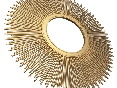 Leaf Round Mirror Free low-poly 3D model