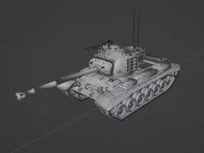 M46 Patton Low-poly 3D model