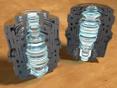 Microscope Objective Cross Section Cutaway 3D model