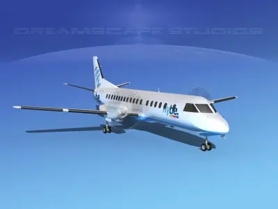 Saab 2000 Flybe 3D model
