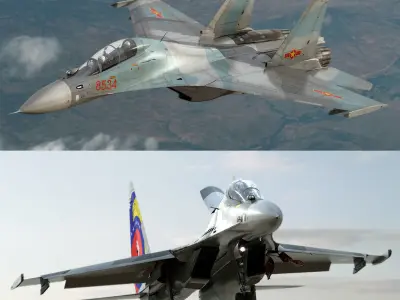 Su-30M2 russian air force fighter jet 3D model