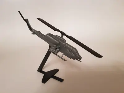 Super Cobra Helicopter scale model with stand 3D model