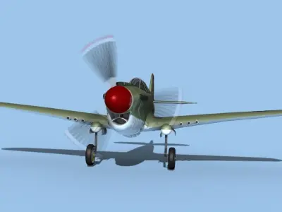 Curtiss P-40F Warhawk V02 USAAF 3D model
