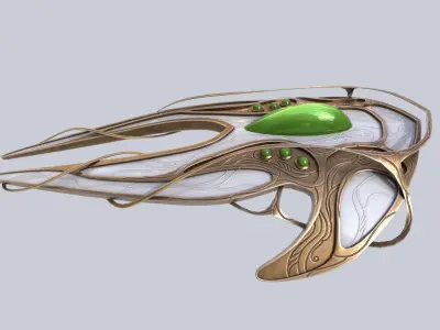 Alien spacecraft Low-poly 3D model