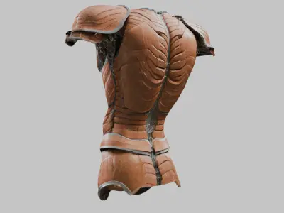 Medieval Body Armor Torso and Shoulder Pads Low-poly 3D model