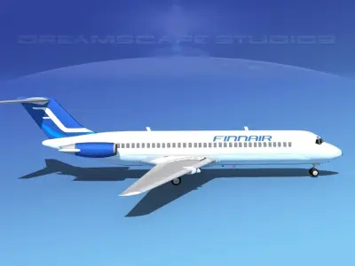 Douglas DC-9-30 Finnair 3D model