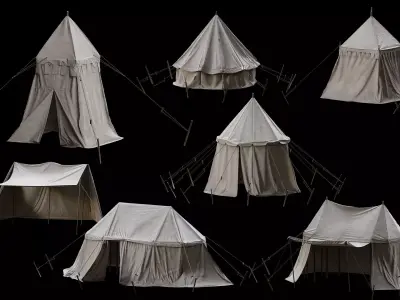 Medieval Tent Collection Low-poly 3D model